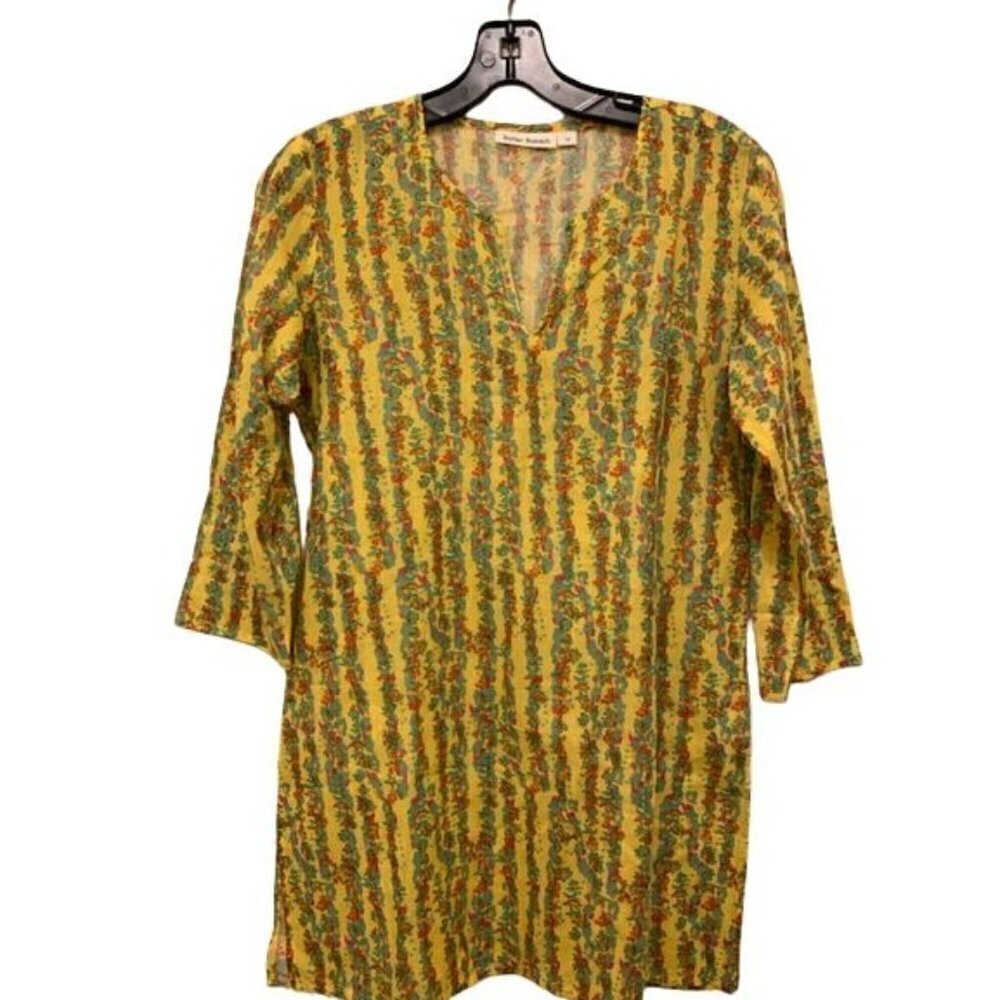 Roller Rabbit Yellow Floral Cotton Dress PJ Top Size X-Small